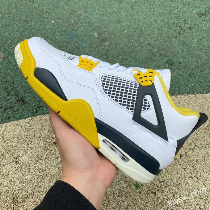 Air Jordan 4 Retro Vivid Sulfur AQ9129-101 White Yellow Black