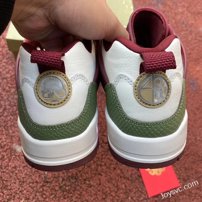 Nike Air Jordan Spizike Low in White Green and Red