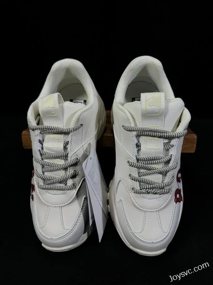 MLB Ivory White Red Dad Shoes Big Ball Chunky 32-SHC2-911-5 50B