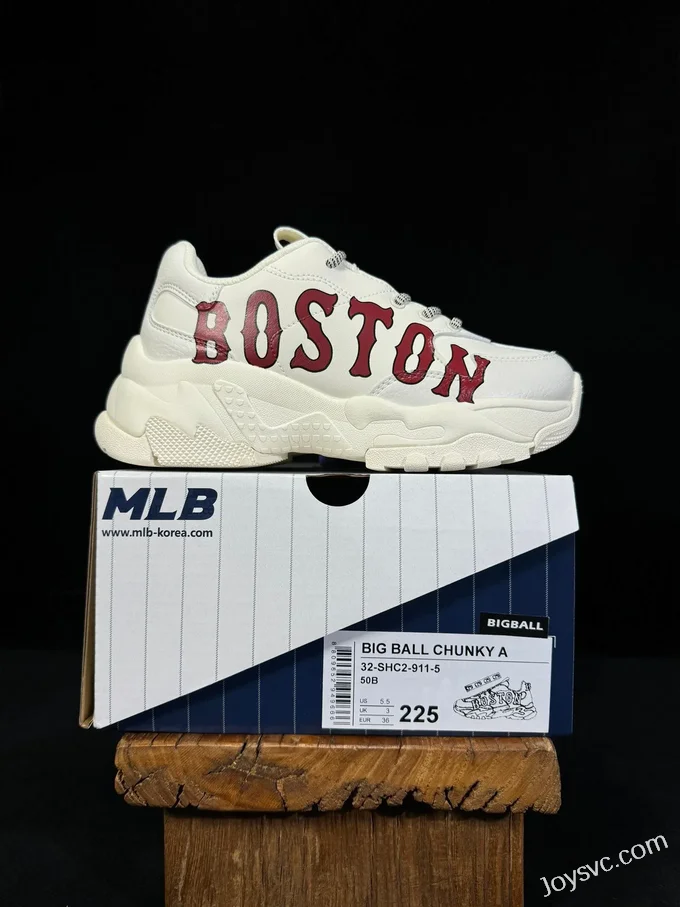 MLB Ivory White Red Dad Shoes Big Ball Chunky 32-SHC2-911-5 50B