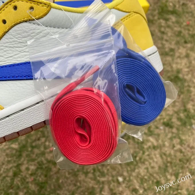 Travis Scott x Air Jordan 1 Low DZ4137-700 White Yellow Blue Canary T1 Version