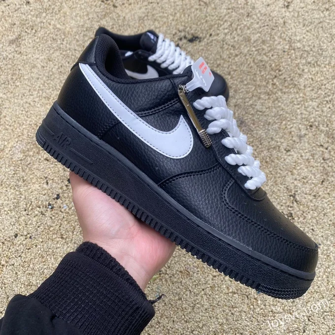 Nike Air Force 1 BY YOU Black White Rope