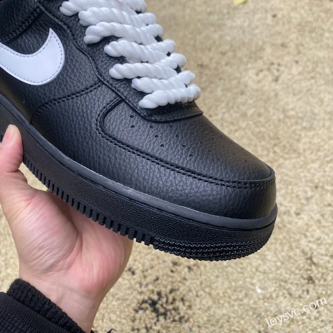 Nike Air Force 1 BY YOU Black White Rope