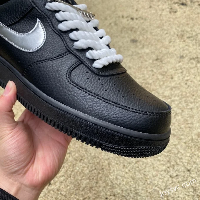 Nike Air Force 1 BY YOU Black Silver Rope