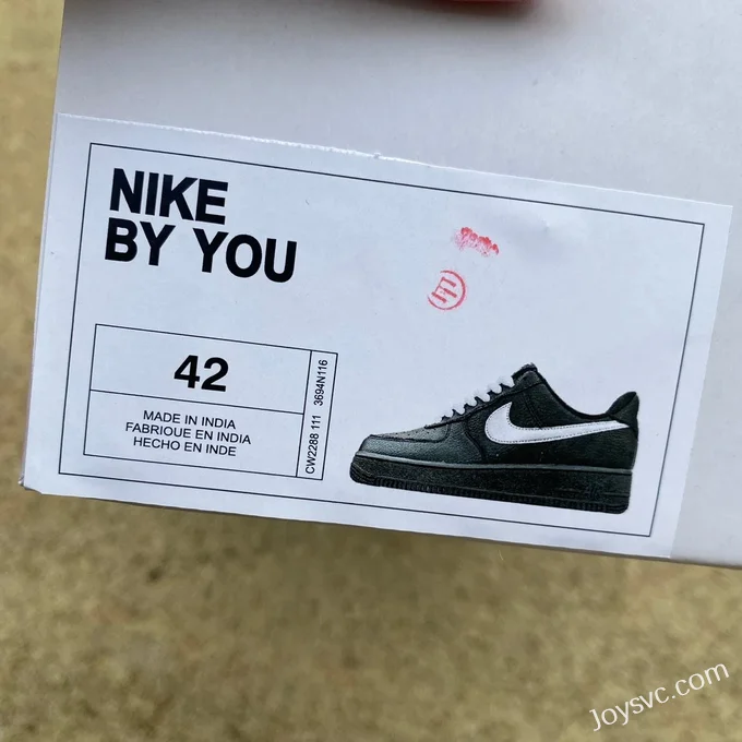 Nike Air Force 1 BY YOU Black Silver Rope