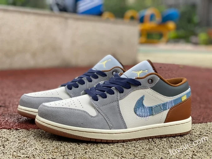 Air Jordan 1 Low FZ5042-041 White Blue Denim Retro