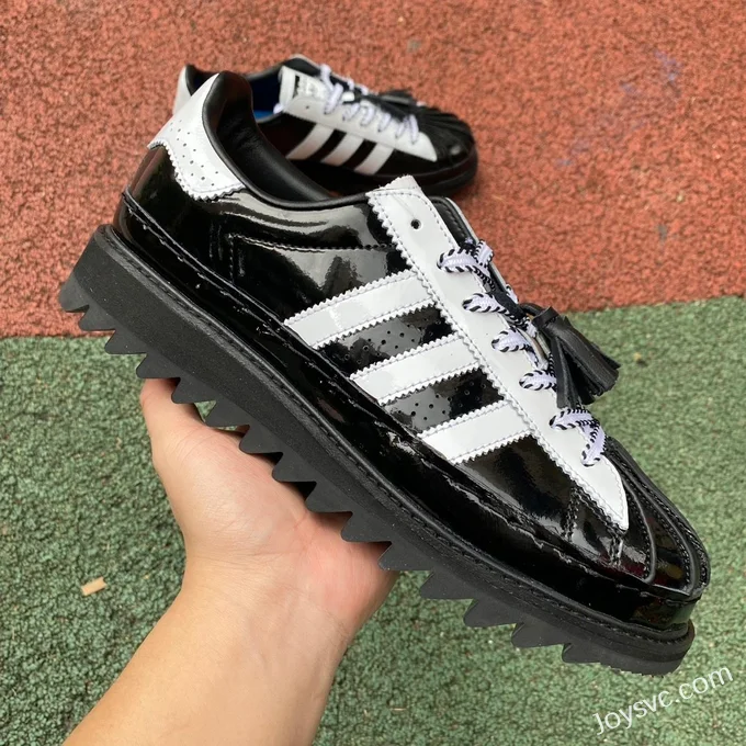 CLOT x Adidas Superstar Black White Retro Sneakers IH3131