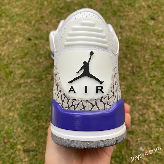 Air Jordan 3 869802-907 White Grey Purple Lakers