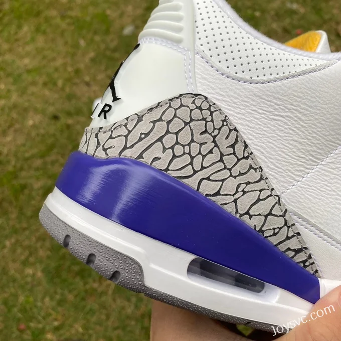 Air Jordan 3 869802-907 White Grey Purple Lakers