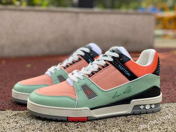 Louis Vuitton Trainer Pink Green Low Z Version