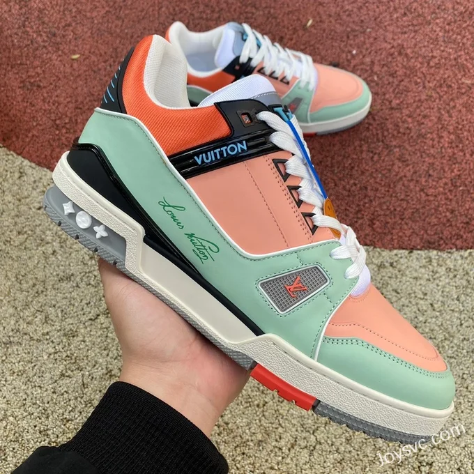 Louis Vuitton Trainer Pink Green Low Z Version