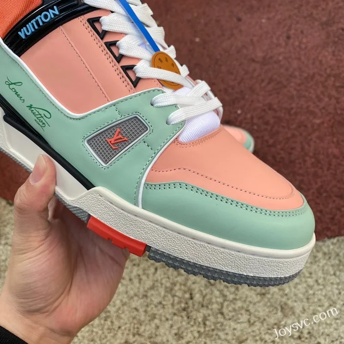 Louis Vuitton Trainer Pink Green Low Z Version