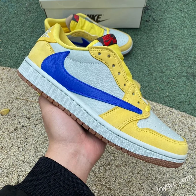 Travis Scott x Air Jordan 1 Low DZ4137-700 White Yellow Blue Canary 8.0 LJR