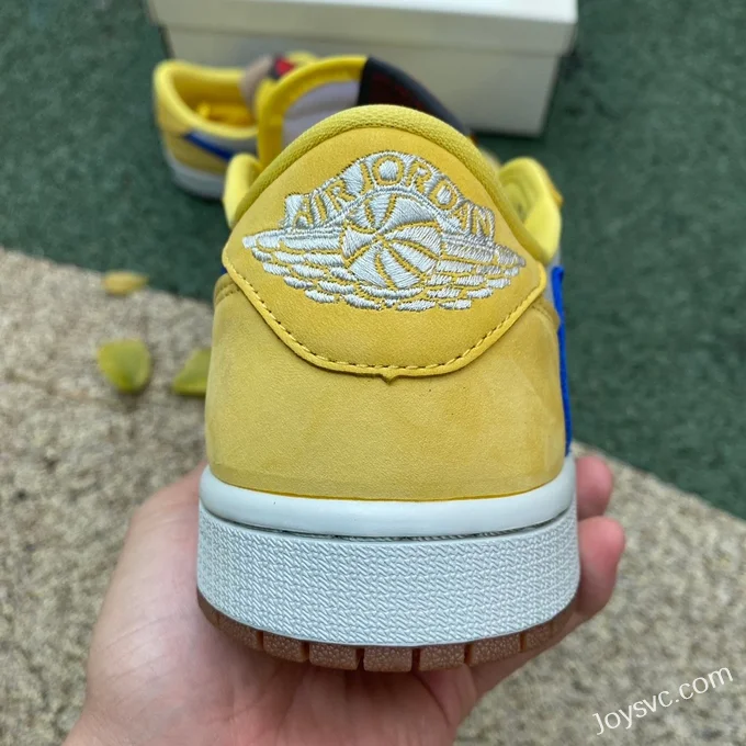 Travis Scott x Air Jordan 1 Low DZ4137-700 White Yellow Blue Canary 8.0 LJR