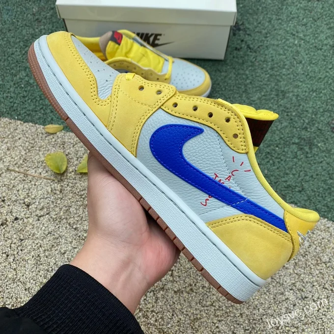 Travis Scott x Air Jordan 1 Low DZ4137-700 White Yellow Blue Canary 8.0 LJR