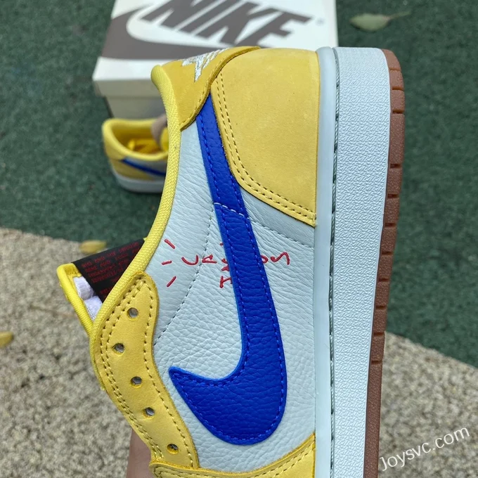 Travis Scott x Air Jordan 1 Low DZ4137-700 White Yellow Blue Canary 8.0 LJR