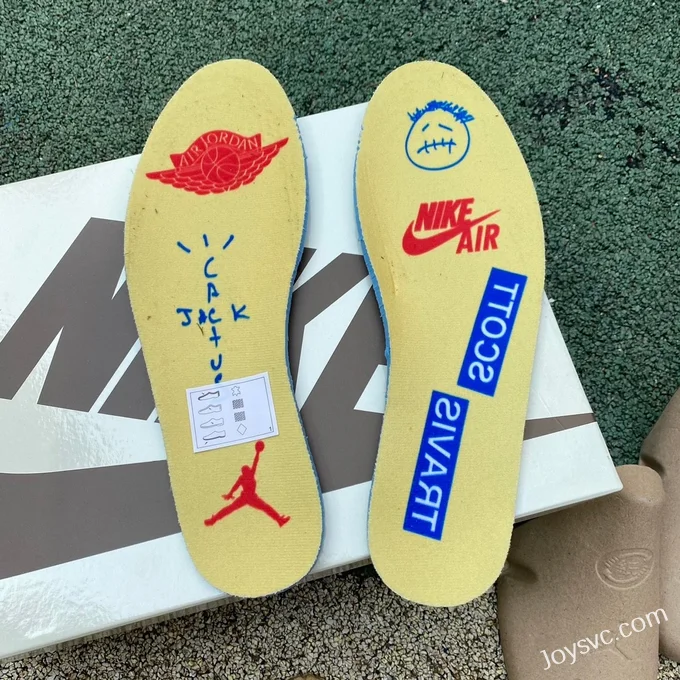 Travis Scott x Air Jordan 1 Low DZ4137-700 White Yellow Blue Canary 8.0 LJR