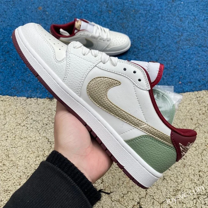 Air Jordan 1 DM7866-878 CNY Dragon Year White Green Red Low-Top