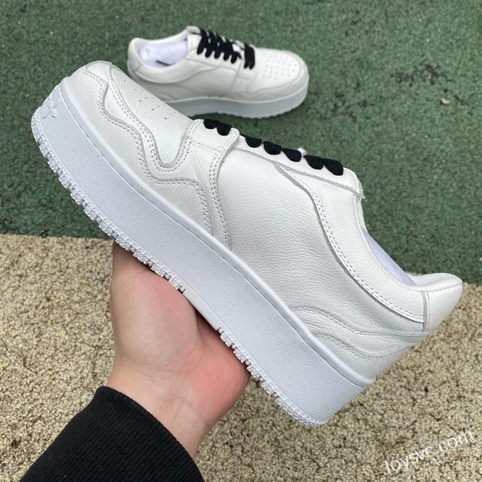 SMFK White Black Retro Thick Sole Sneakers S0016W+