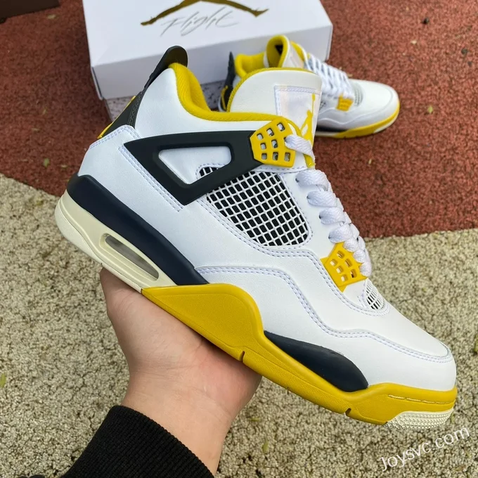 Air Jordan 4 AQ9129-101 White Black Yellow