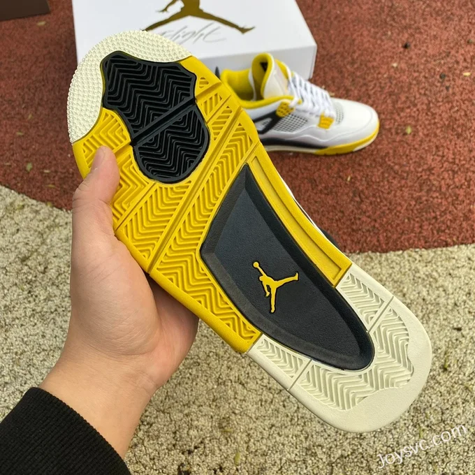 Air Jordan 4 AQ9129-101 White Black Yellow