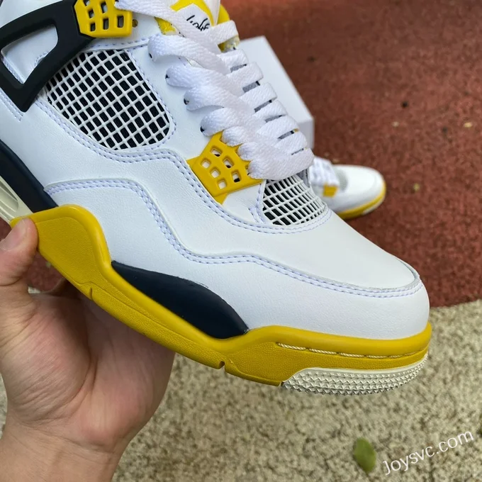 Air Jordan 4 AQ9129-101 White Black Yellow