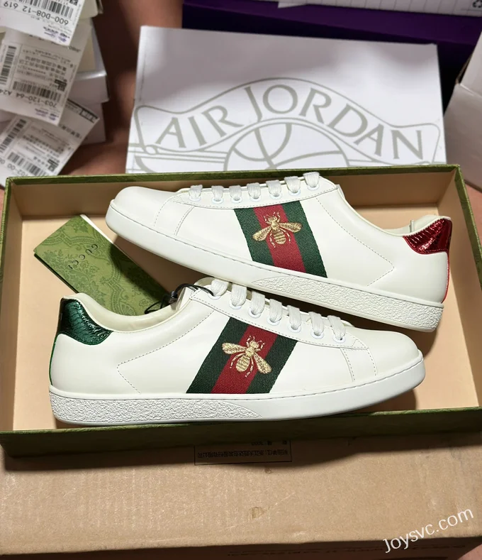 GUCCI Bee Embroidered White Sneakers in Sizes 35-45