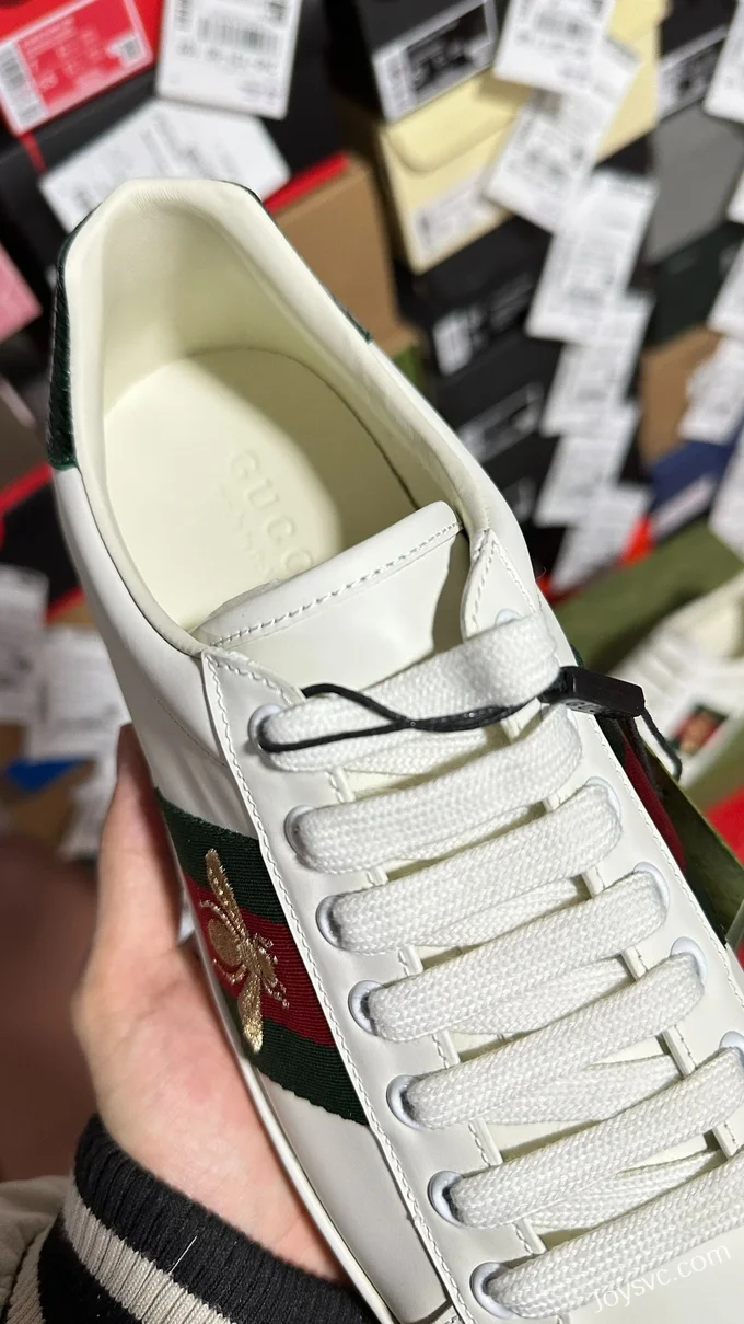 GUCCI Bee Embroidered White Sneakers in Sizes 35-45