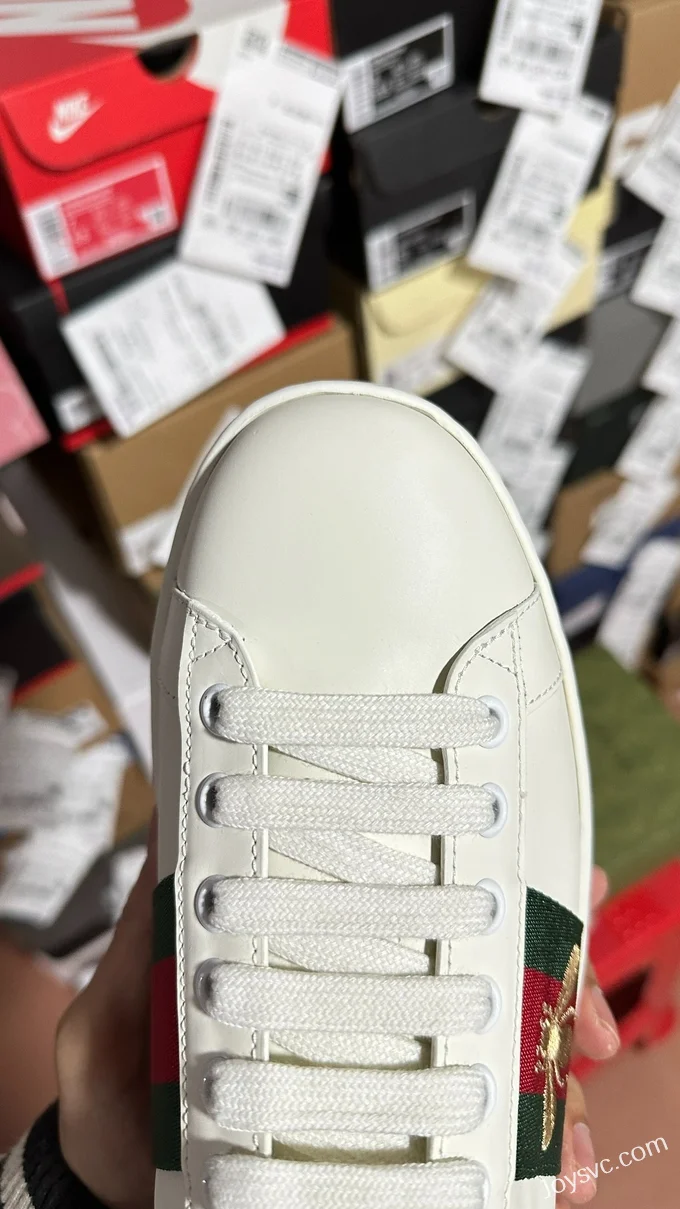 GUCCI Bee Embroidered White Sneakers in Sizes 35-45