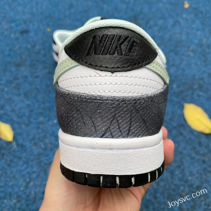 Nike Dunk Low Black White Green Deconstructed DV0827-100