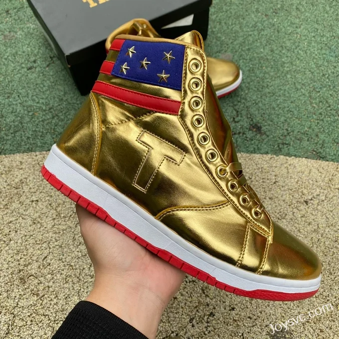 DIY Donald Trump Never Surrender Gold Sneakers