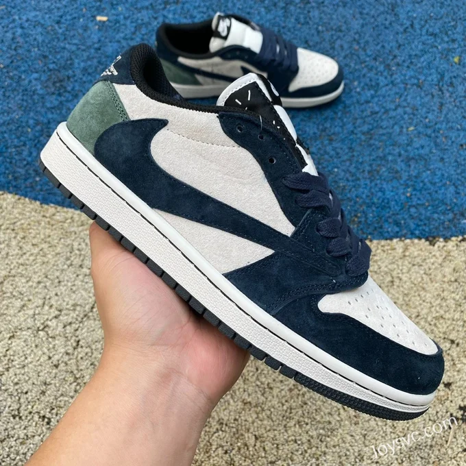 Travis Scott x Air Jordan 1 Low Golf DM7866-819 Navy White Green Reverse Swoosh