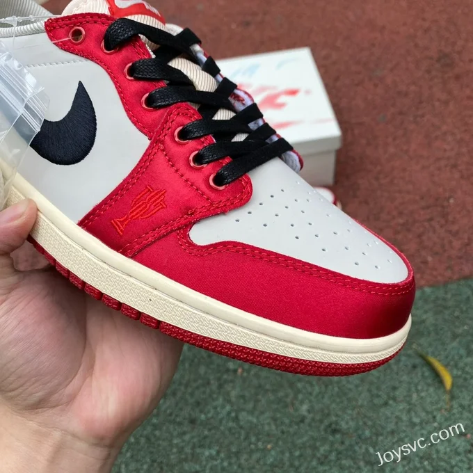 Air Jordan 1 Low FN0432-100 Black Red White Silk Retro