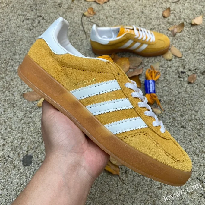 Adidas Originals Gazelle White Yellow Retro Sneakers HQ8716