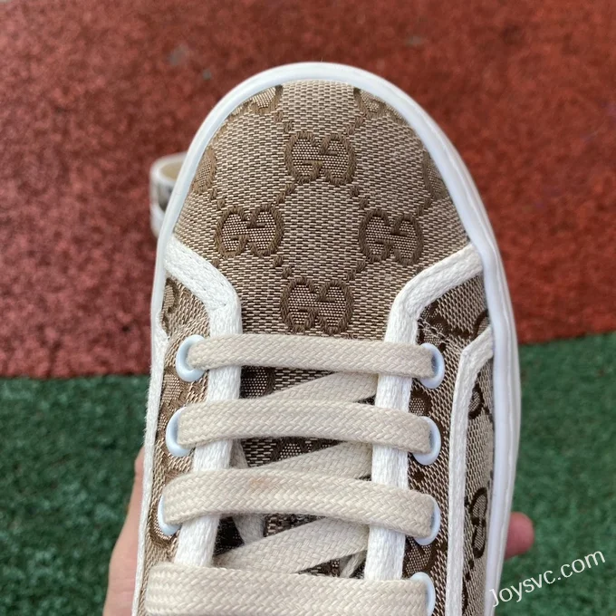 Gucci Tennis 1977 Brown Classic Series Thick Sole Canvas Shoes