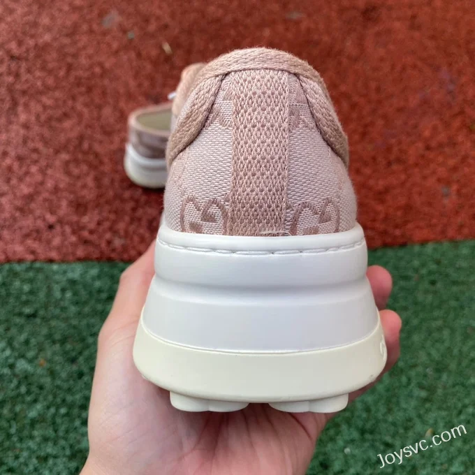 Gucci Tennis 1977 Pink Classic Series Thick Sole Canvas Shoes