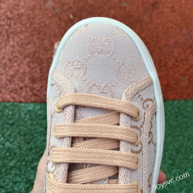 Gucci Tennis 1977 Pink Classic Series Thick Sole Canvas Shoes