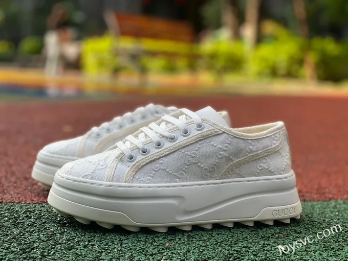 Gucci Tennis 1977 White Classic Series Thick Sole Canvas Shoes