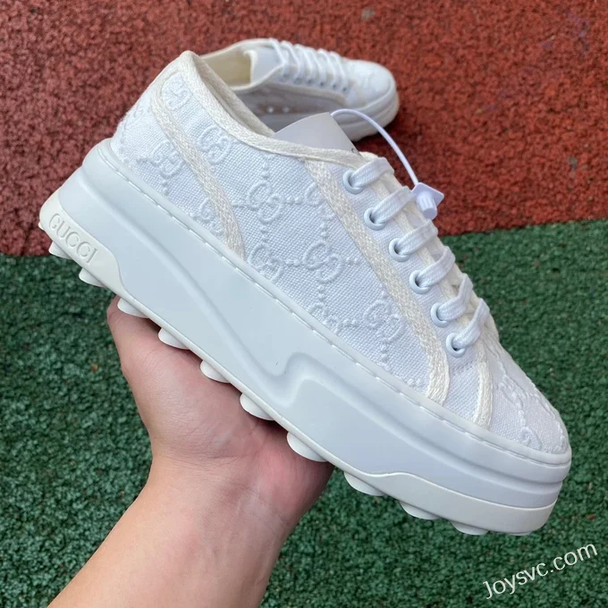 Gucci Tennis 1977 White Classic Series Thick Sole Canvas Shoes