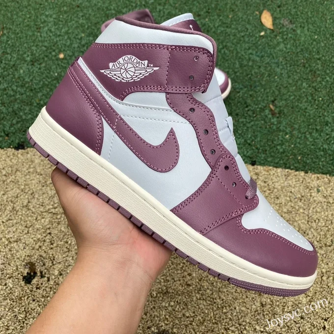 Air Jordan 1 Mid White Purple Red BQ6472-050