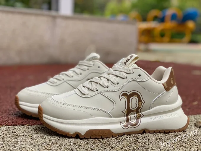 MLB 3.0 Cream Print Chunky Runner Basic Dad Shoes