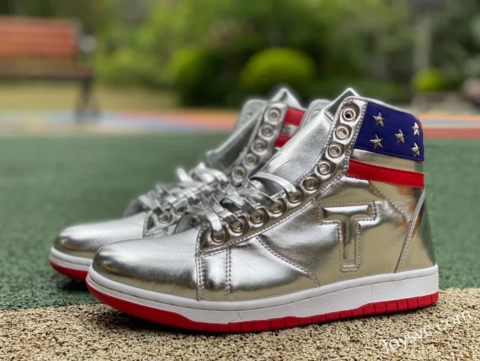 DIY Donald Trump Never Surrender Gold Sneakers