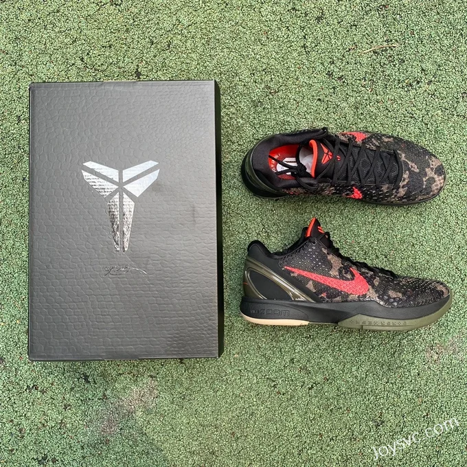 Nike Kobe 6 Camo - Black Red Basketball Shoes