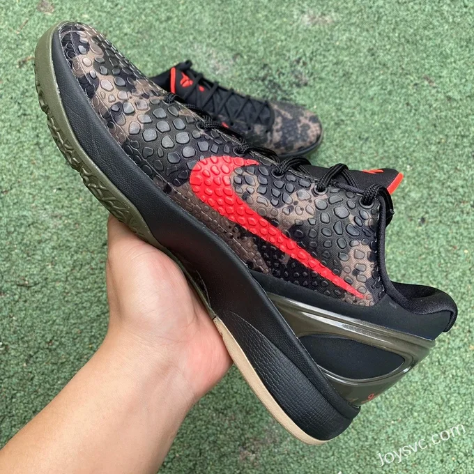 Nike Kobe 6 Camo - Black Red Basketball Shoes