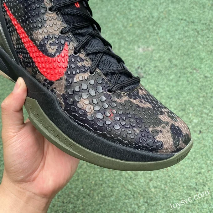 Nike Kobe 6 Camo - Black Red Basketball Shoes