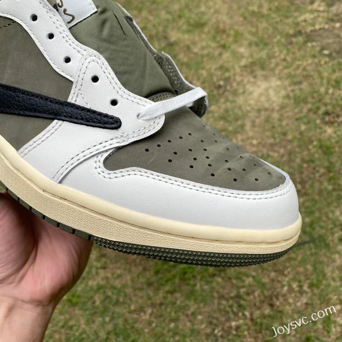 Travis Scott x Air Jordan 1 Low Golf DM7866-200 Black White Green Reverse Swoosh