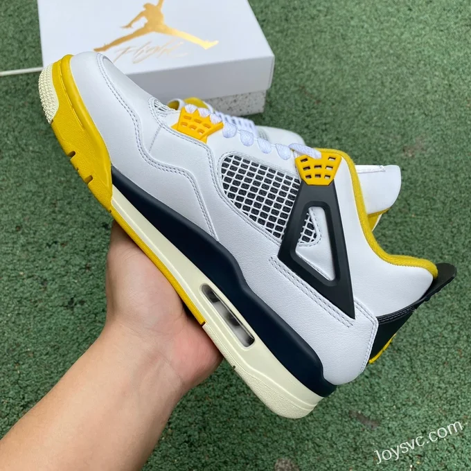 Air Jordan 4 Retro Vivid Sulfur AQ9129-101 White Orange Yellow