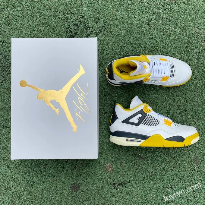 Air Jordan 4 Retro Vivid Sulfur AQ9129-101 White Orange Yellow