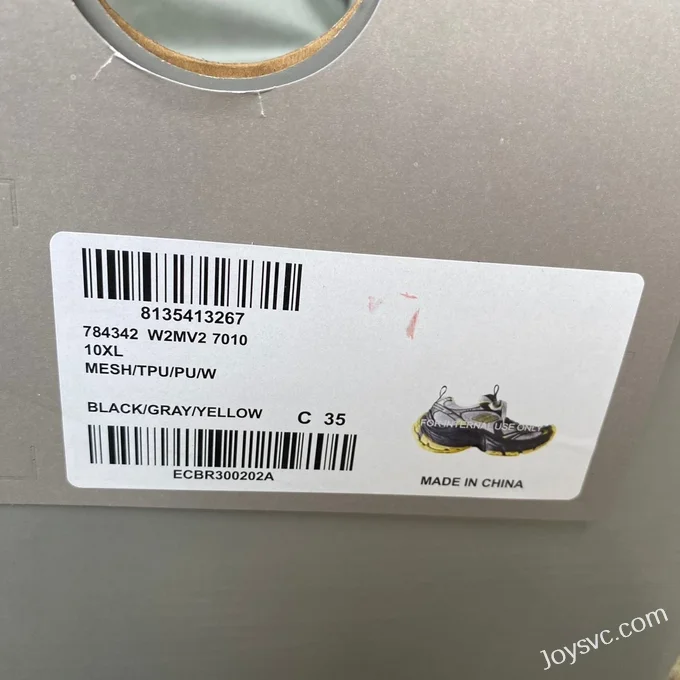 Balenciaga 10XL Black Grey Yellow Sneakers