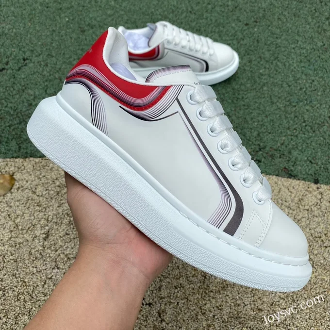 Alexander McQueen 2.0 White Red Painted Low-Top Sneakers